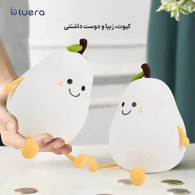 چراغ خواب سیلیکونی طرح گلابی مدل ZH-126 تغییر رنگ نور در ۶ حالت